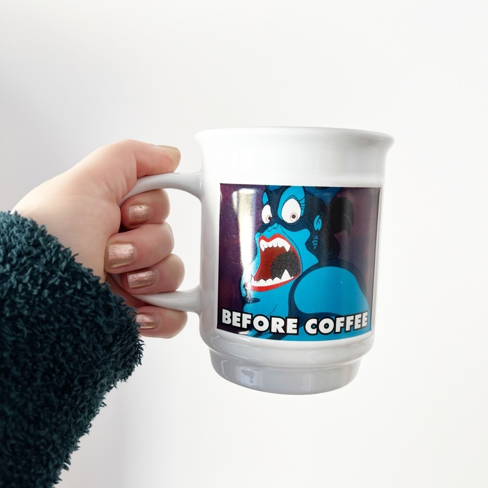 Disney Ursula Coffee Mug White Teal Before After Coffee Little Mermaid Villain